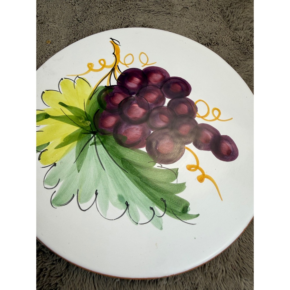 Pier 1 Imports Sunflower Dinner Plate Handpainted Italy Ceramic Yellow Blue 10.5